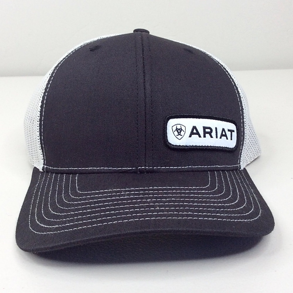 ARIAT Men's Snap Back 112 Offset Patch Cap Trucker Baseball Hat Richardson